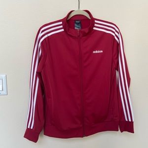 Adidas red zip up jacket size large